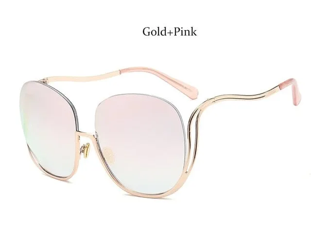 Half Frame Round Sunglasses
