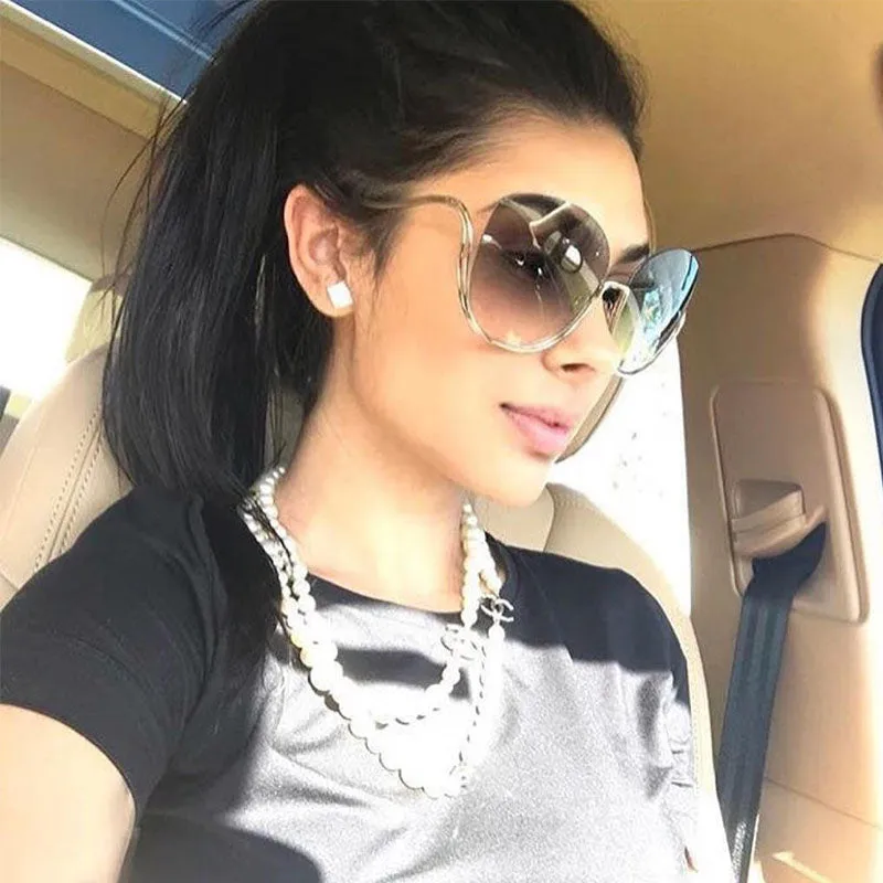 Half Frame Round Sunglasses