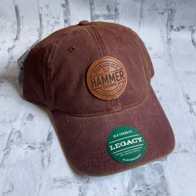 Hammer Down "MLE Badge" Hat - Maroon with Leather Patch