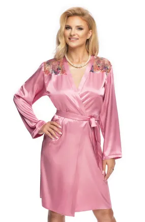 Highest Quality Satin Dressing Gown Dusty Pink