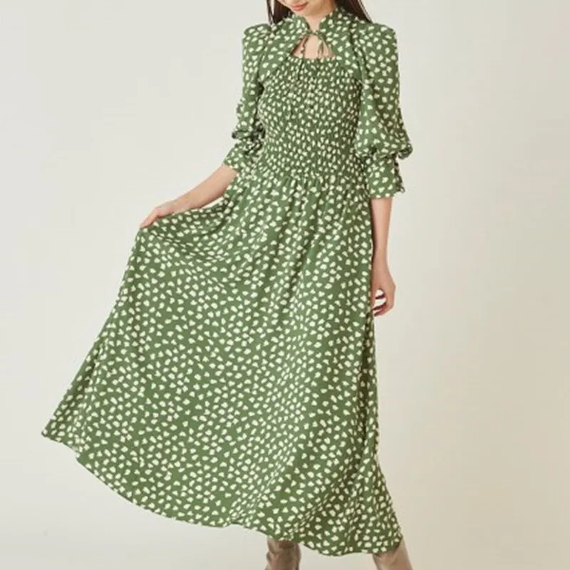 Joskaa Christmas Gift Kuzuwata 2024 Autumn Winter New Women Robes Japanese Temperament Sweet Vestidos Love Printed Drawstring Slim Waist Dresses