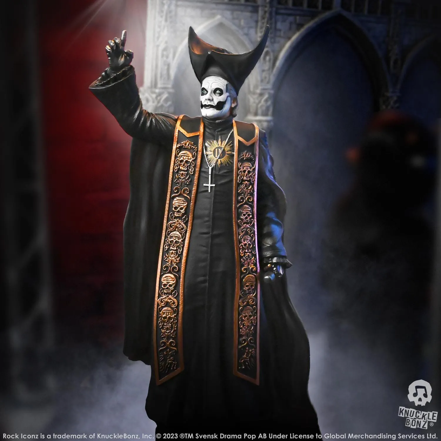 Knucklebonz Ghost Rock Iconz Papa Emeritus IV (Black Robes) Statue