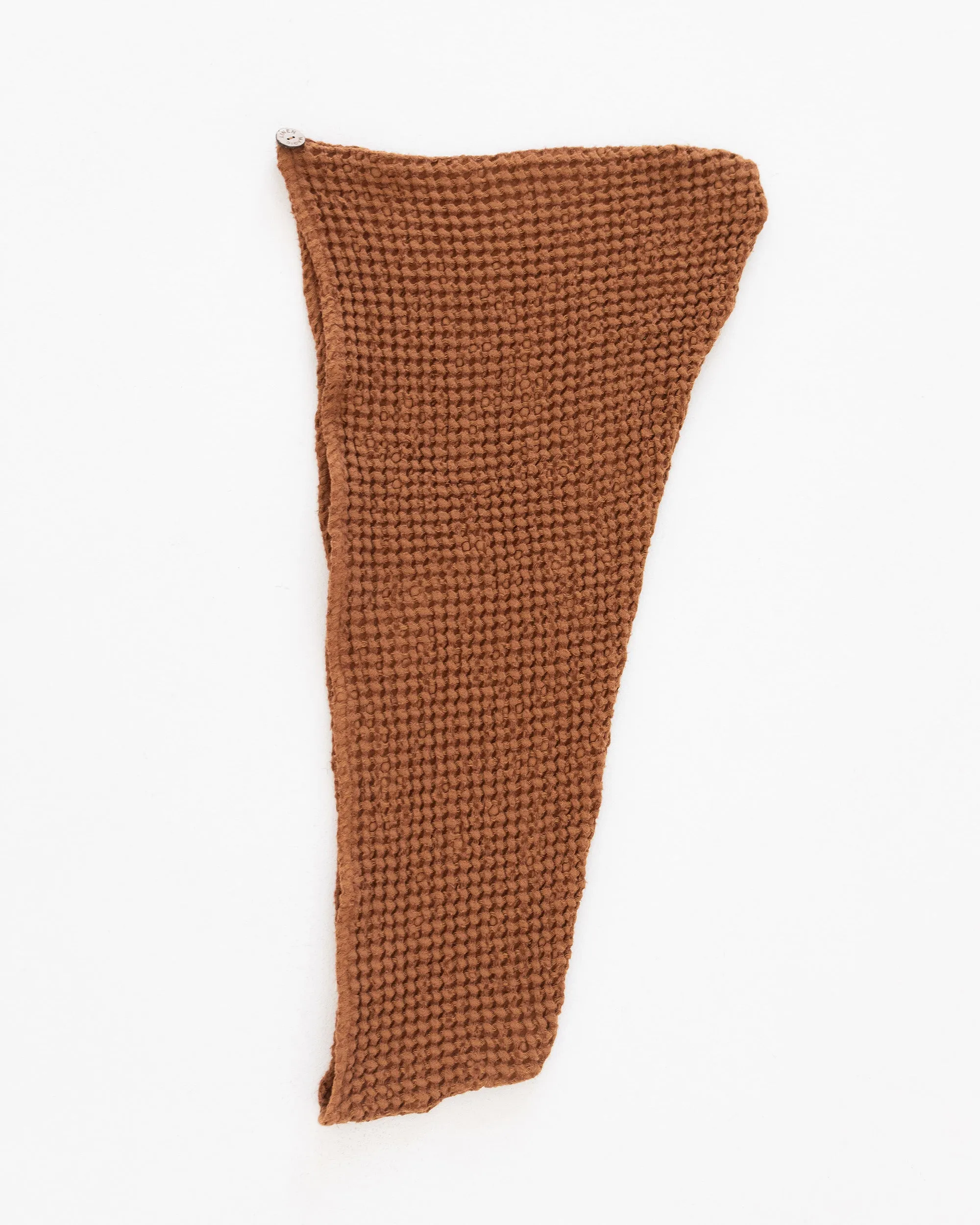 Linen hair towel turban in Cinnamon