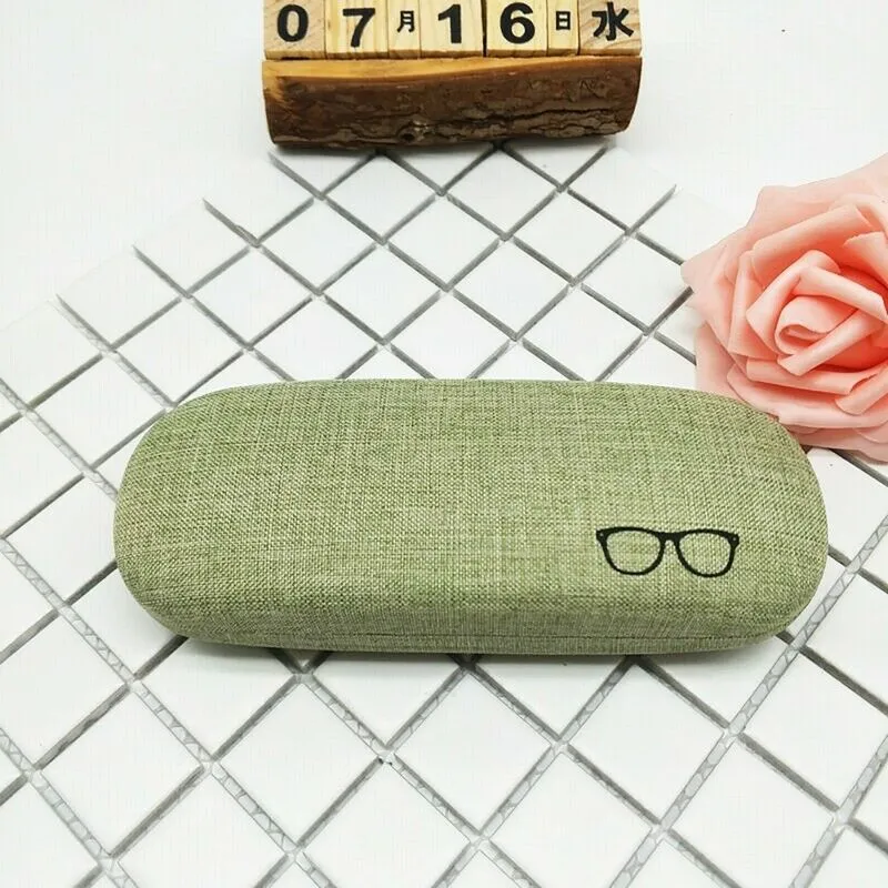 Linen Hard Shell Aqua Green Eyewear/Frame Glasses Case Holder