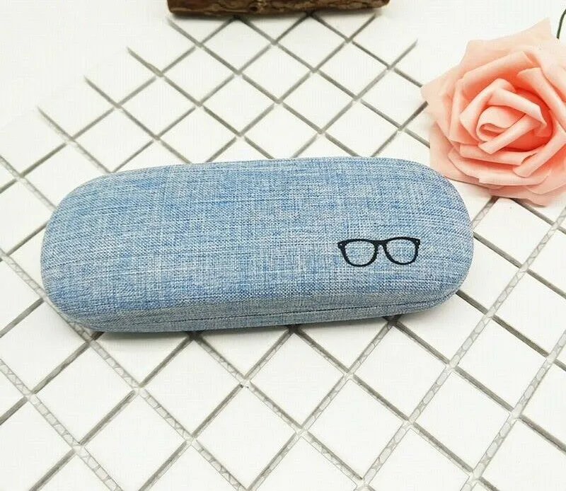 Linen Hard Shell Aqua Green Eyewear/Frame Glasses Case Holder