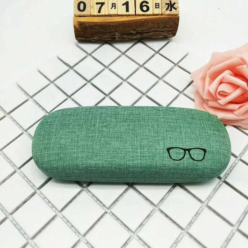 Linen Hard Shell Aqua Green Eyewear/Frame Glasses Case Holder
