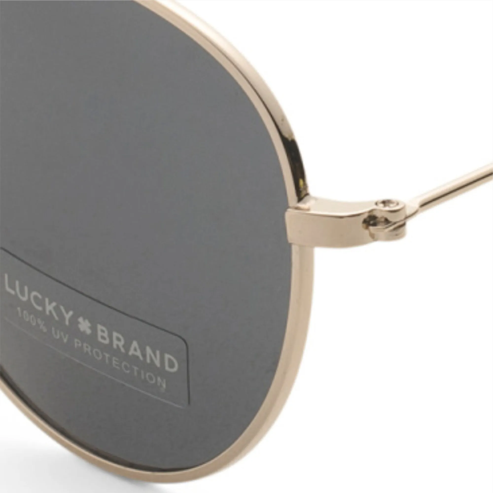 Lucky Brand Women's Nelson 51mm Gold Tone Metal Frame Round Sunglasses