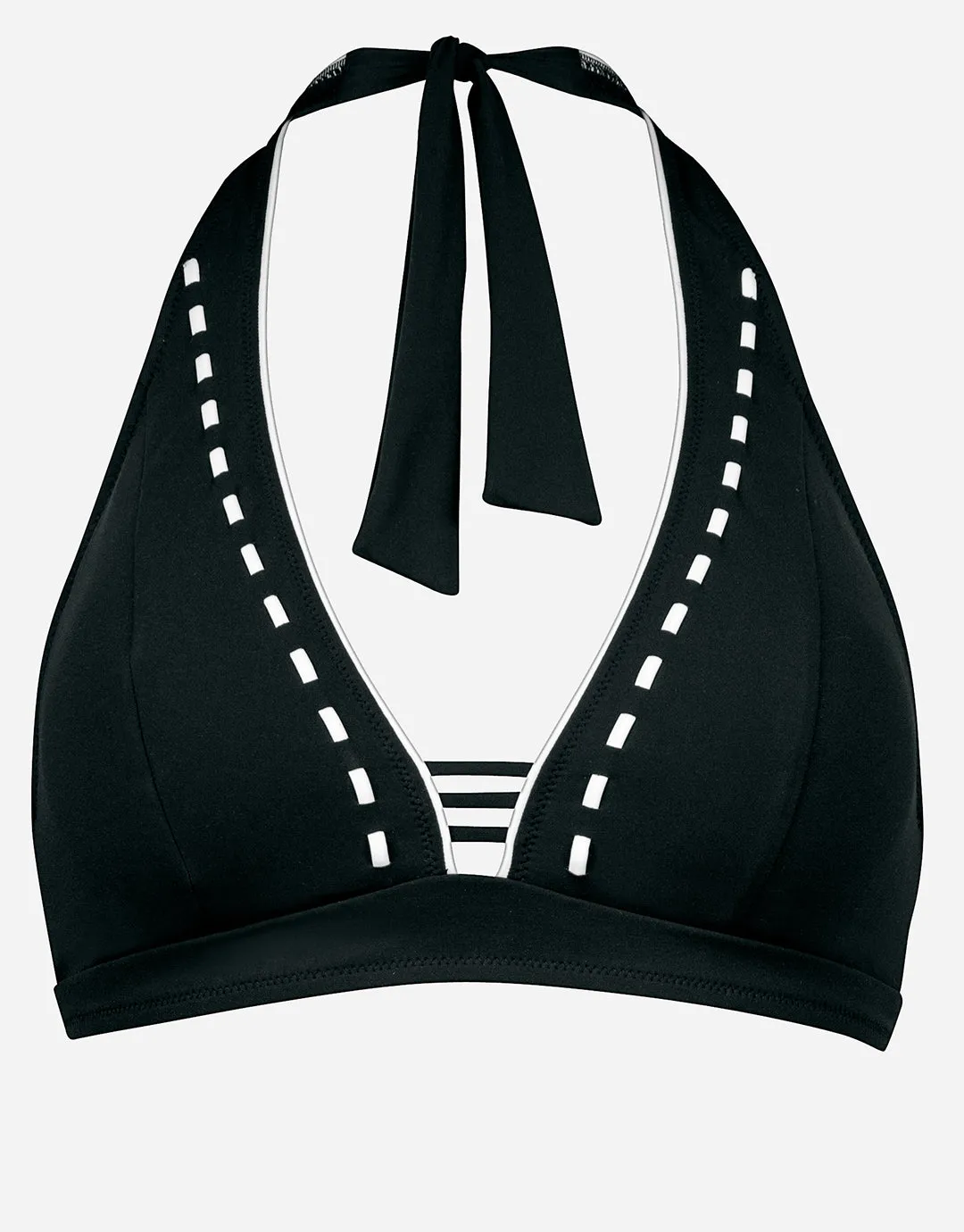 Marine Mindset Halter Bikini Top - Black and White