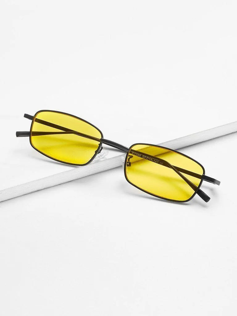 Minimalist Rectangle Lens Sunglasses