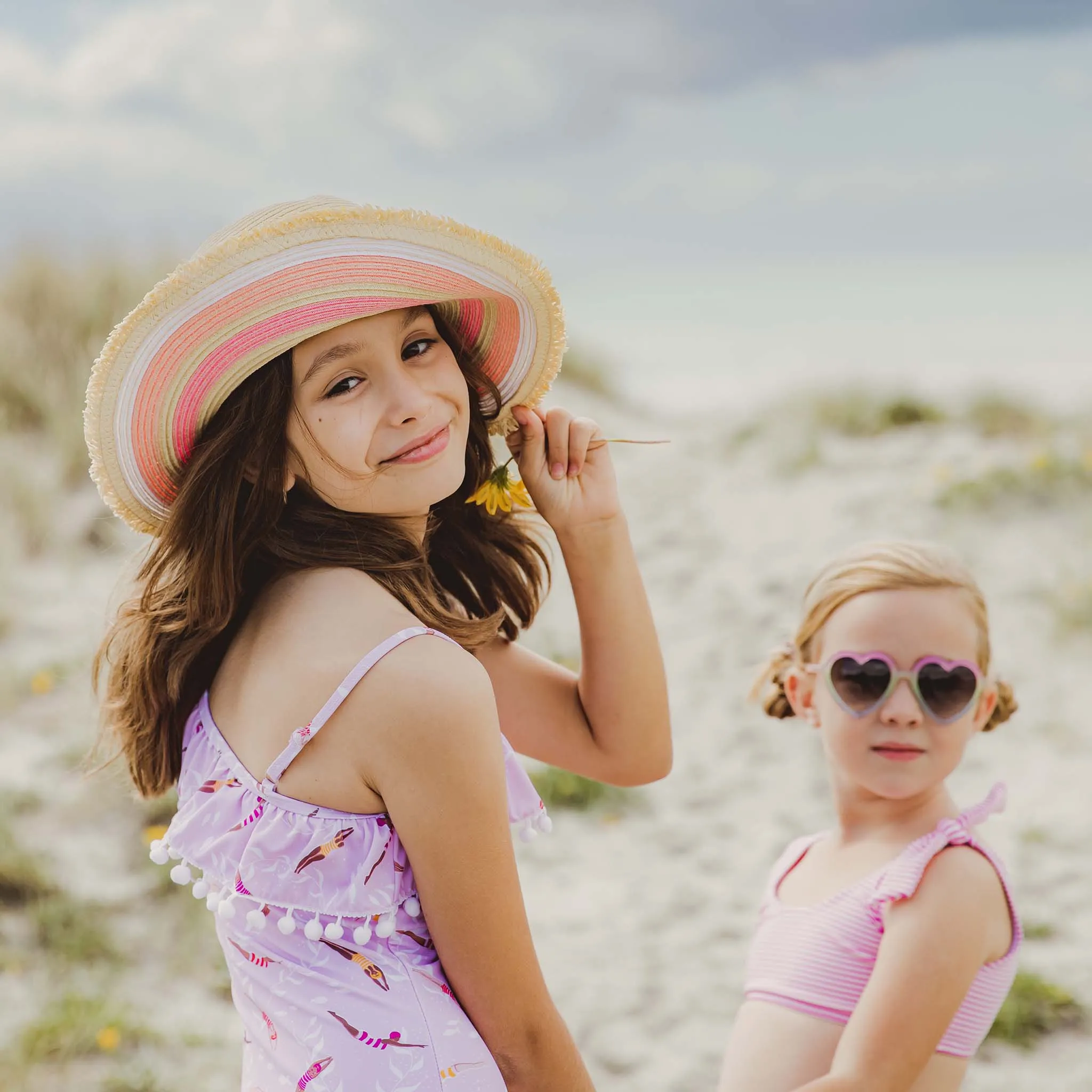 Peachy Striped Sunhat
