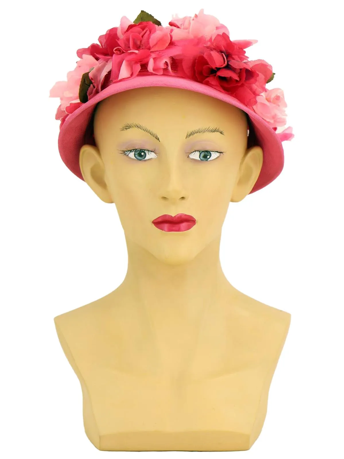 Pink Flower Bomb Vintage Brimmed Hat