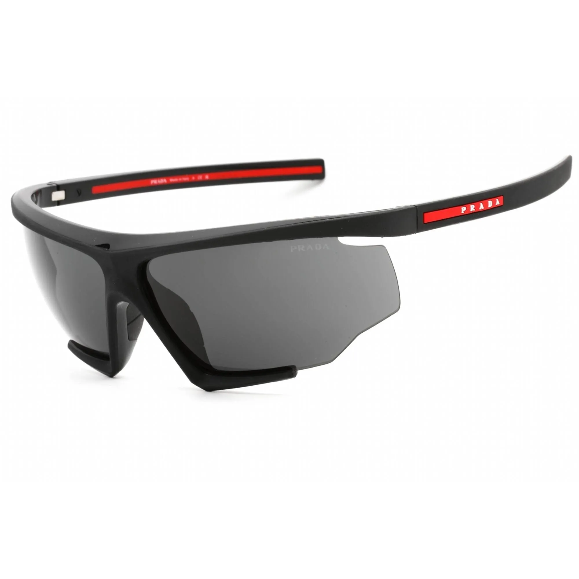 Prada Sport Men's Sunglasses - Black Rubber Frame Dark Grey Lens | 0PS 07YS DG006F