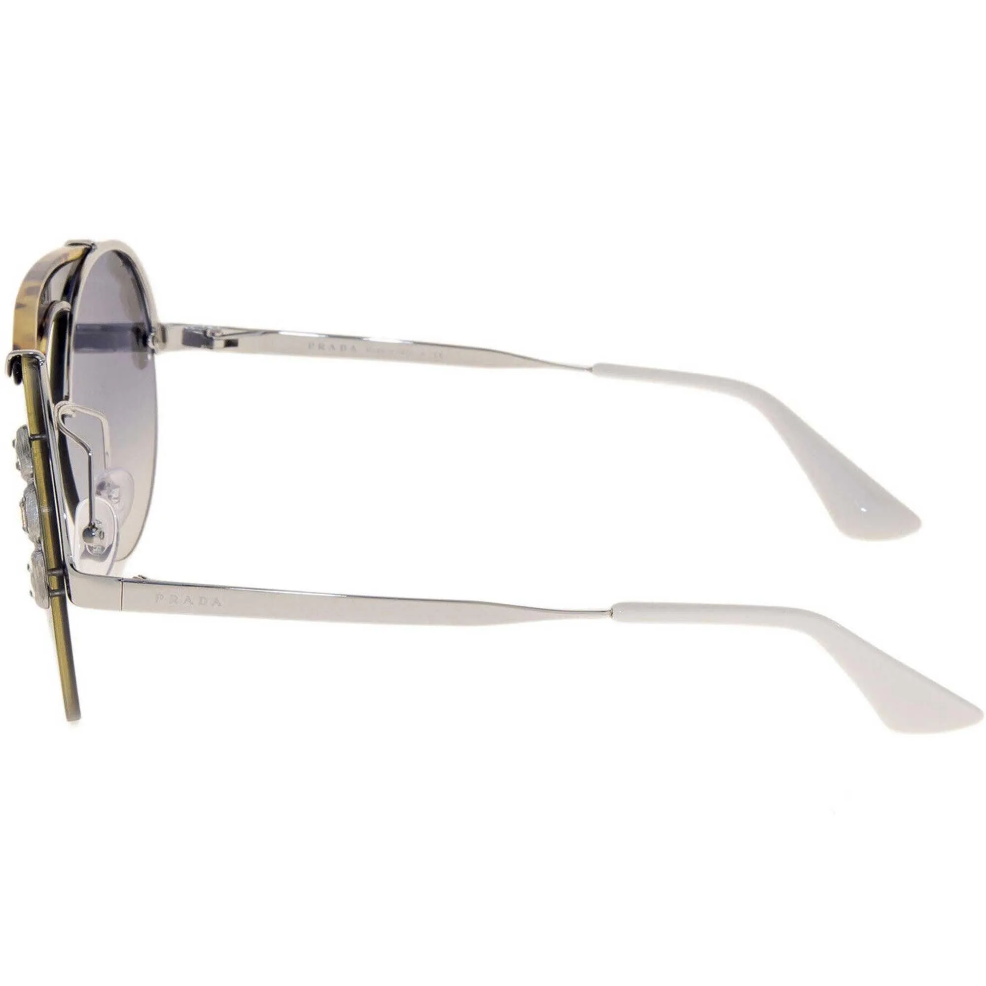 Prada Women's Sunglasses - Silver Medium Havana Round Frame | PRADA 0PR 52US 23C5R037
