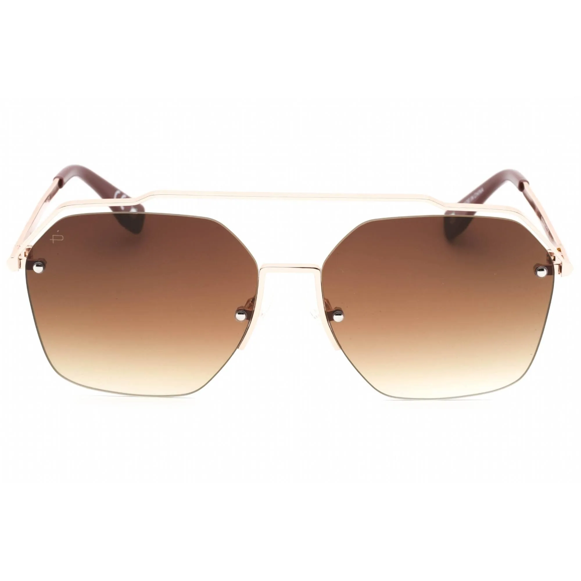 Prive Revaux Unisex Sunglasses - Metal Aviator Shape Frame | One Champagne Gold/Merlot