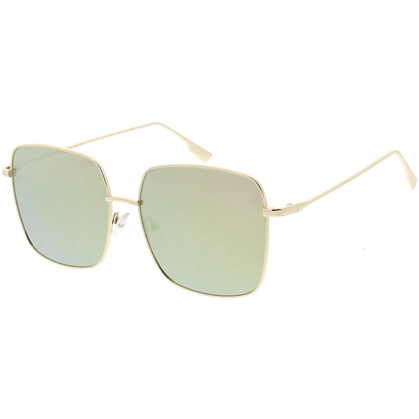 Retro Modern Women's Oversize Square Flat Lens Sunglasses C831