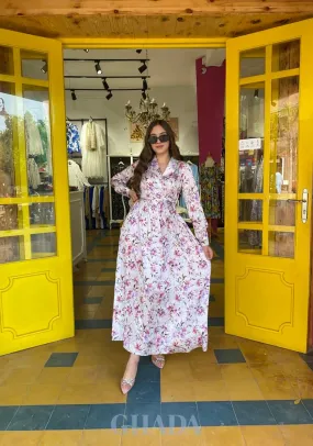 Robe blanche imprimée floral