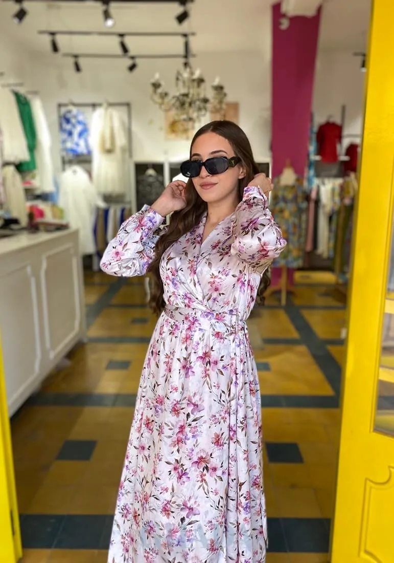 Robe blanche imprimée floral