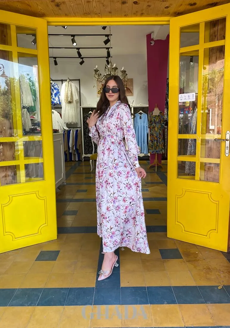 Robe blanche imprimée floral