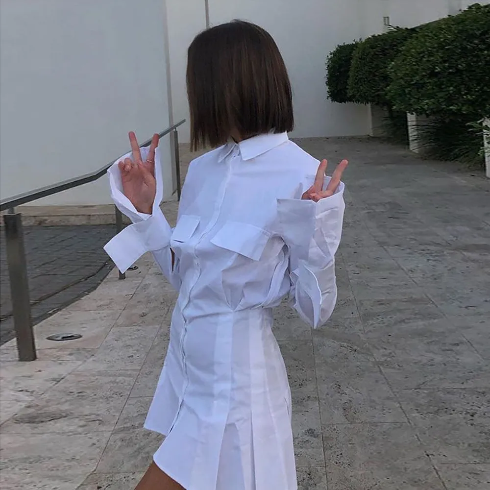 Robe chemise uni oversize "Lewis"