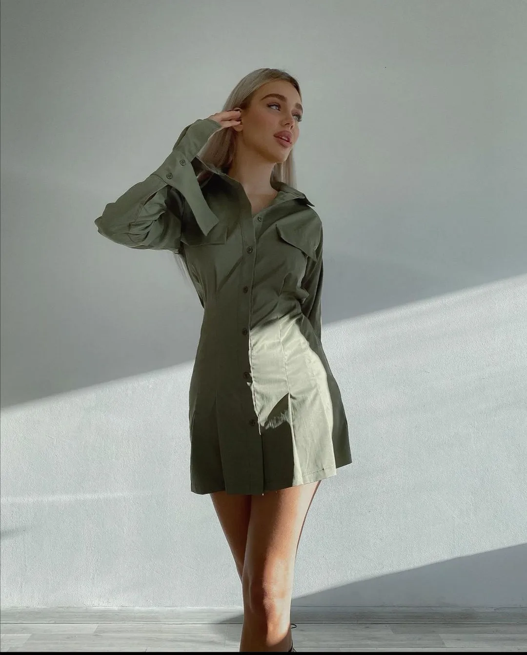 Robe chemise uni oversize "Lewis"