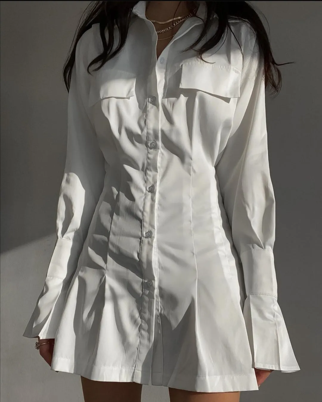 Robe chemise uni oversize "Lewis"
