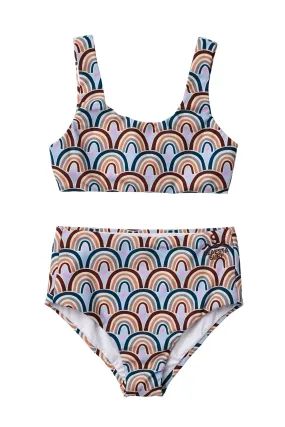 Sea Arches Retro / Haze Blue / Two Piece Swimsuit