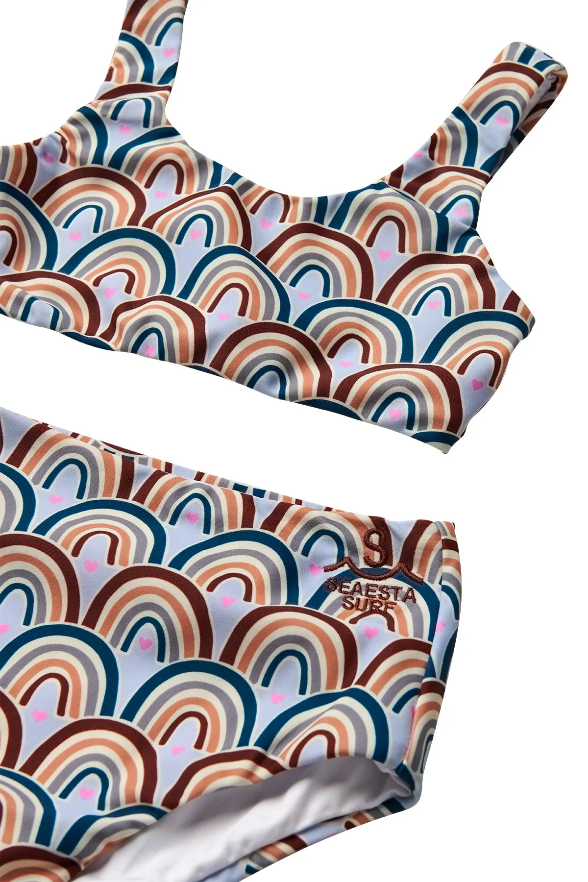 Sea Arches Retro / Haze Blue / Two Piece Swimsuit