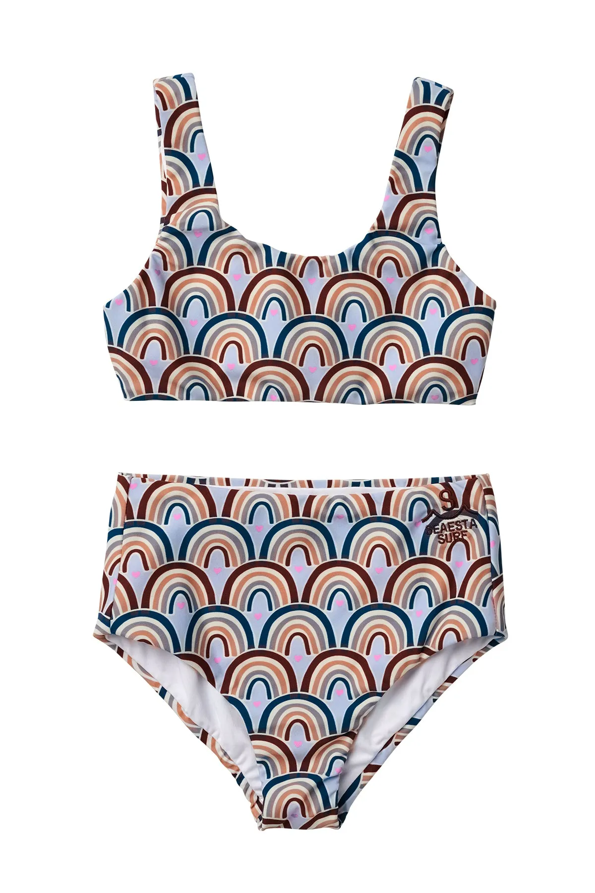 Sea Arches Retro / Haze Blue / Two Piece Swimsuit