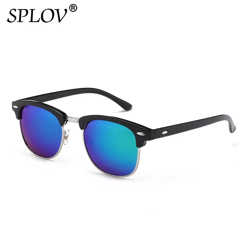 Semi Rimless Polarized Sunglasses Unisex Designer Half Frame Eyewear