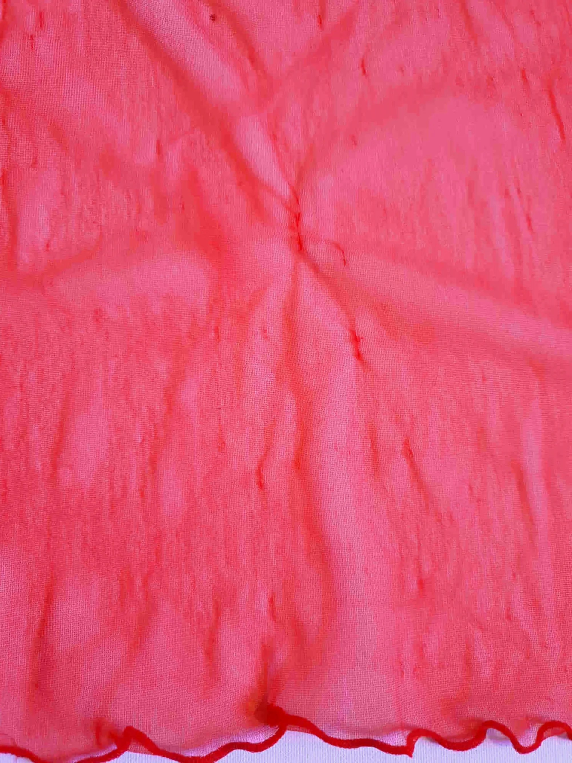 Sheer Red Mini Robe With Full Sleeves - M