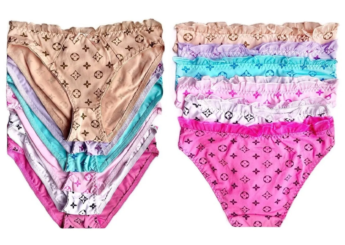 Silky L.V. Full Coverage Panties with Frills