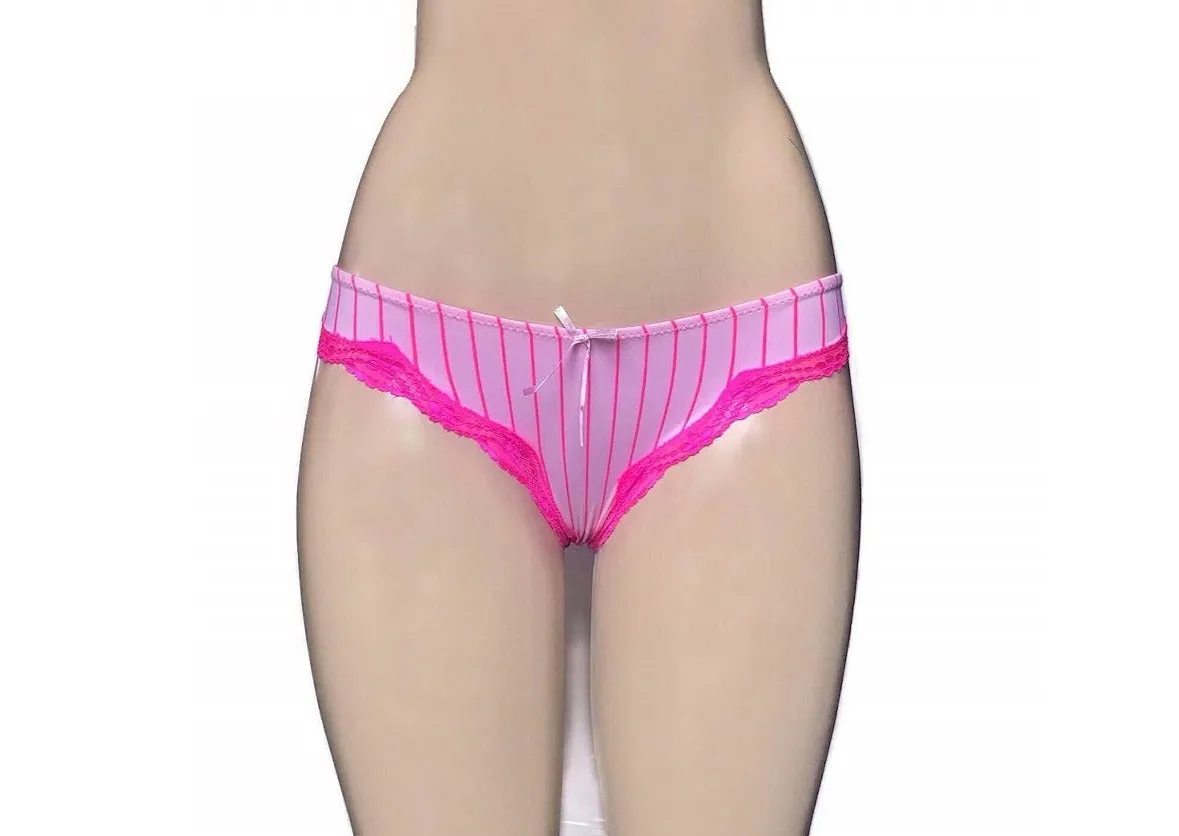 Silky Panties with Stripes and Lace
