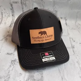 Southern Charm "Bear CLA" Hat - Black with Leather Patch
