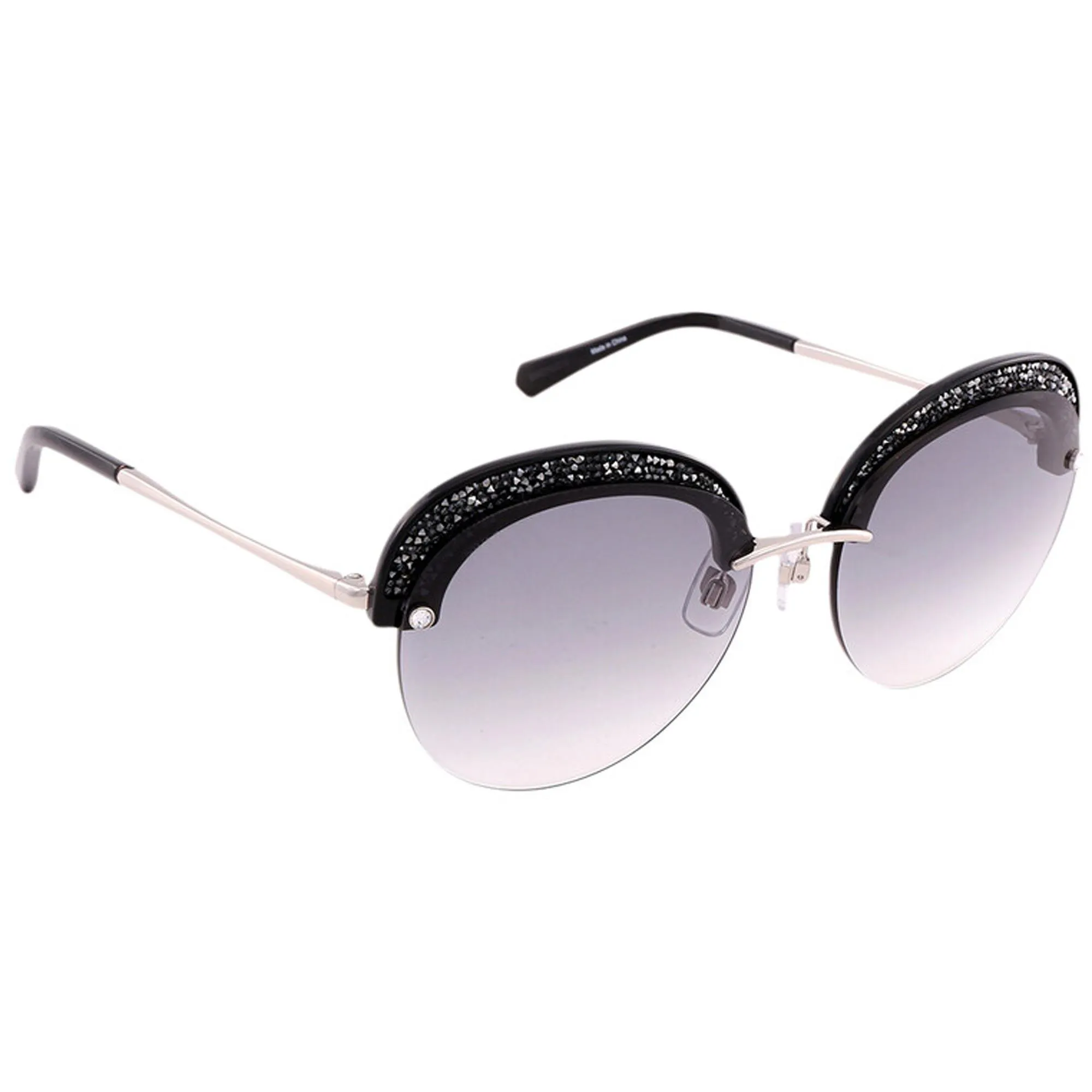 Swarovski Women's Sunglasses - Grey Gradient Lens Round Metal Frame | SK0256 16B