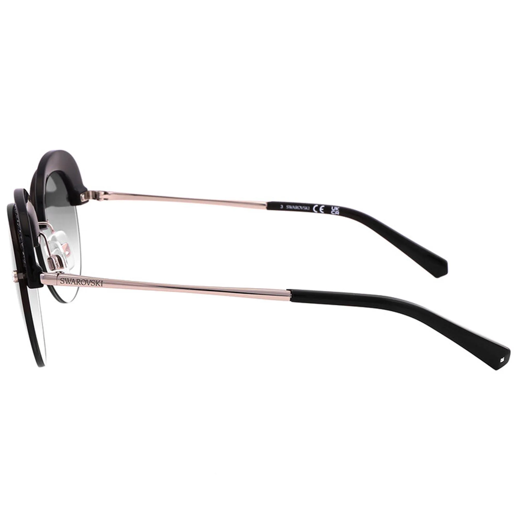 Swarovski Women's Sunglasses - Grey Gradient Lens Round Metal Frame | SK0256 16B