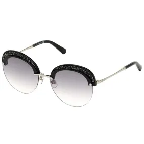 Swarovski Women's Sunglasses - Grey Gradient Lens Round Metal Frame | SK0256 16B