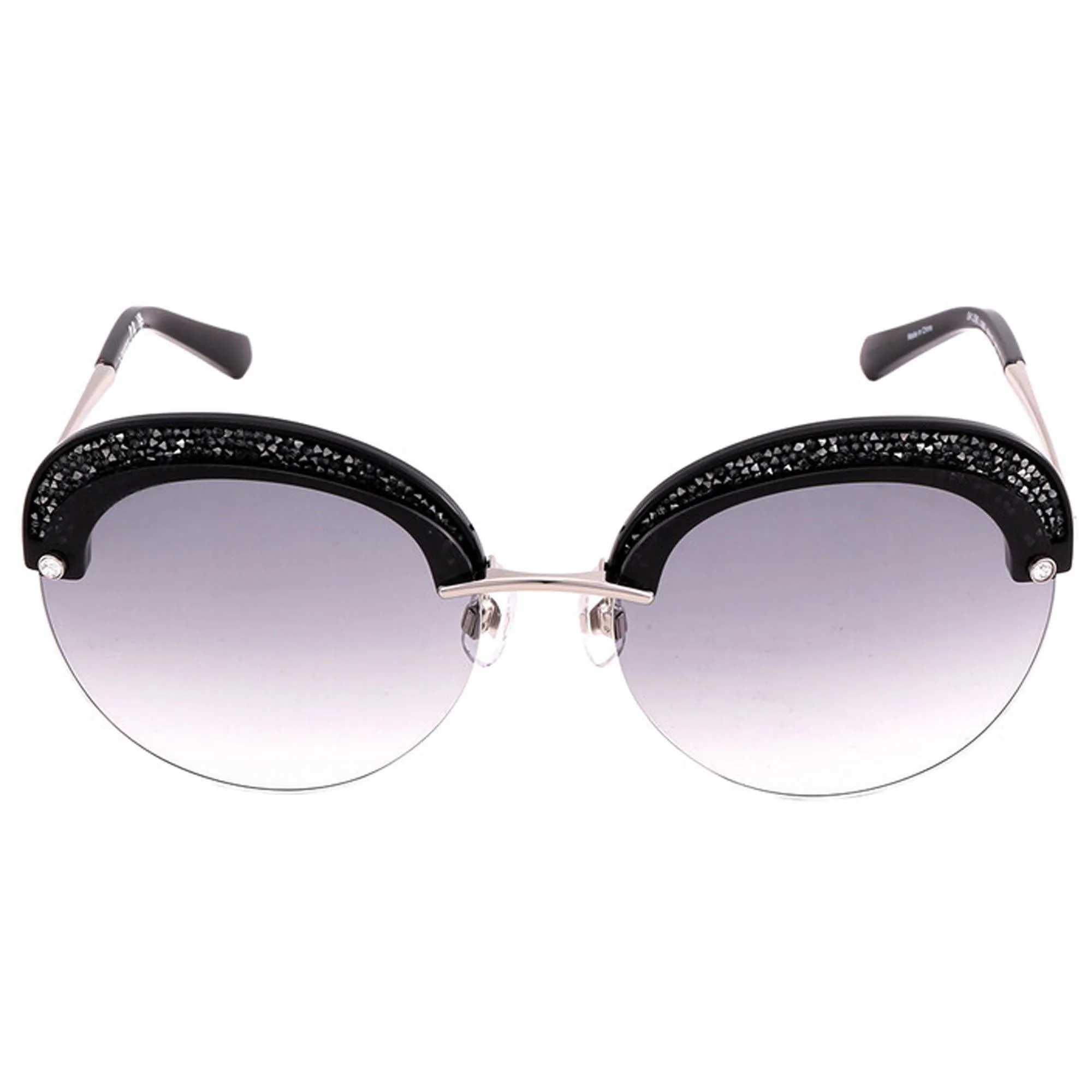 Swarovski Women's Sunglasses - Grey Gradient Lens Round Metal Frame | SK0256 16B