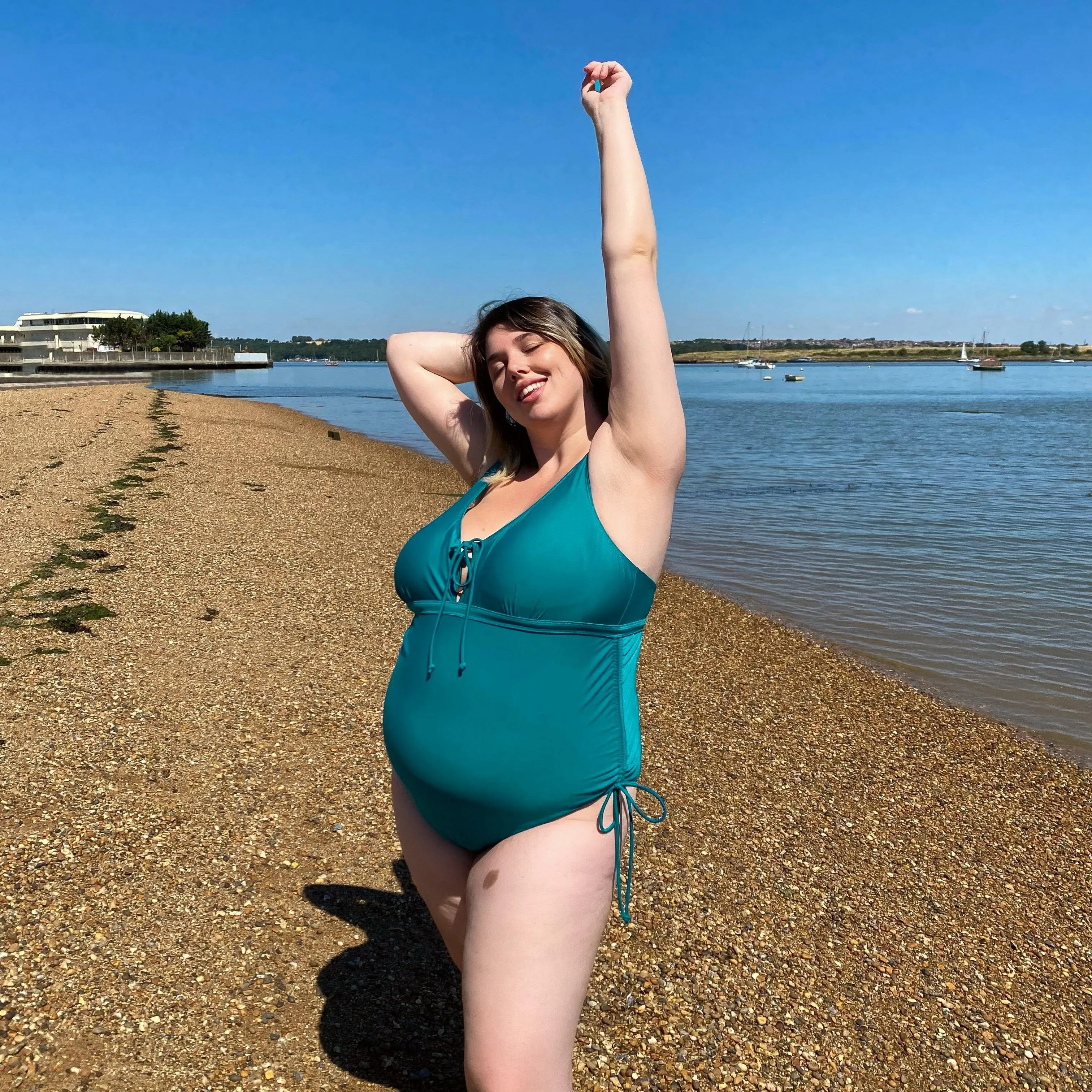 That loving feel'in Maternity Swimsuit - Teal