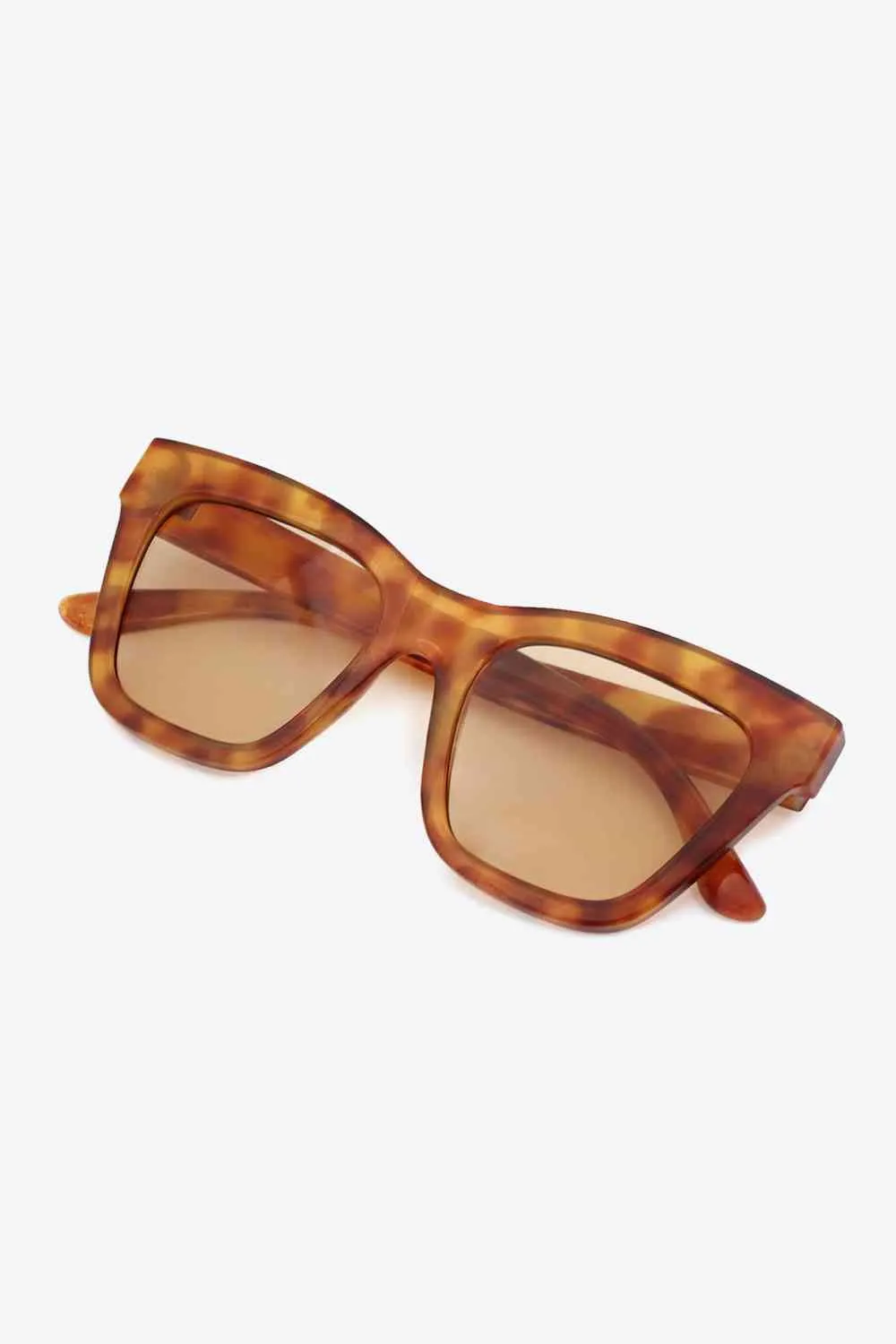 Tortoise Shell Wayfarer Cat Style Acetate Lens UV400 Sunglasses