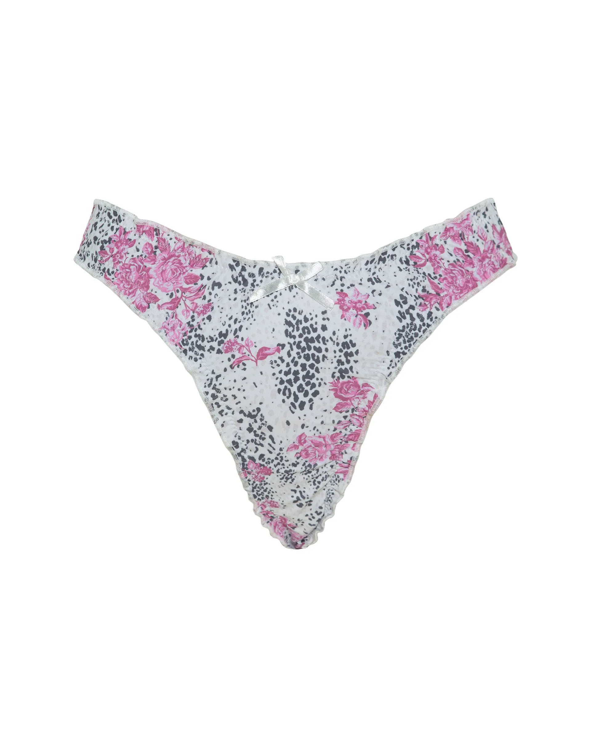 Veroly Bikini Bottom in White Jungle Flower Print
