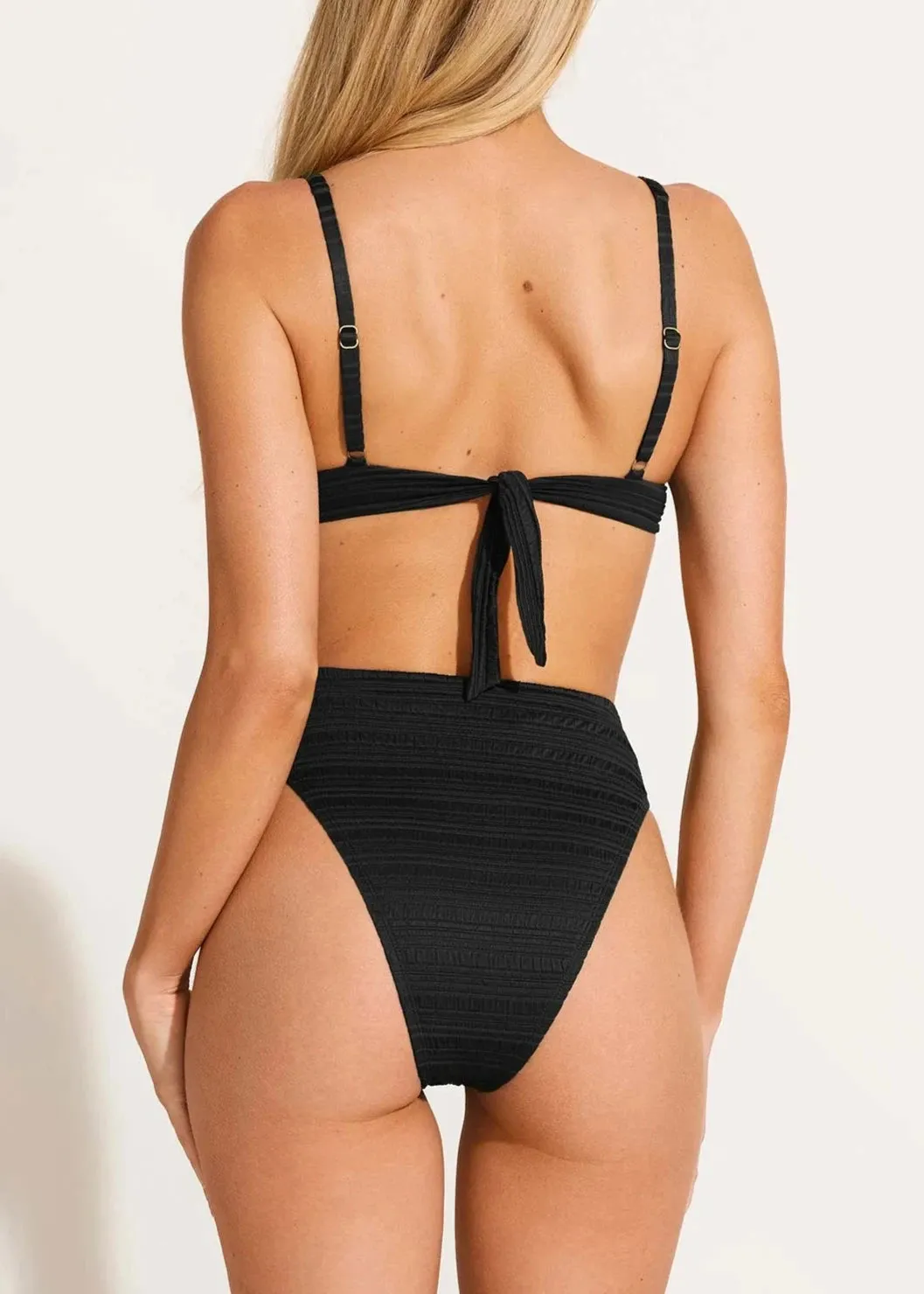 Vitamin A Barcelona Bikini Bottom - Seersucker Stripe