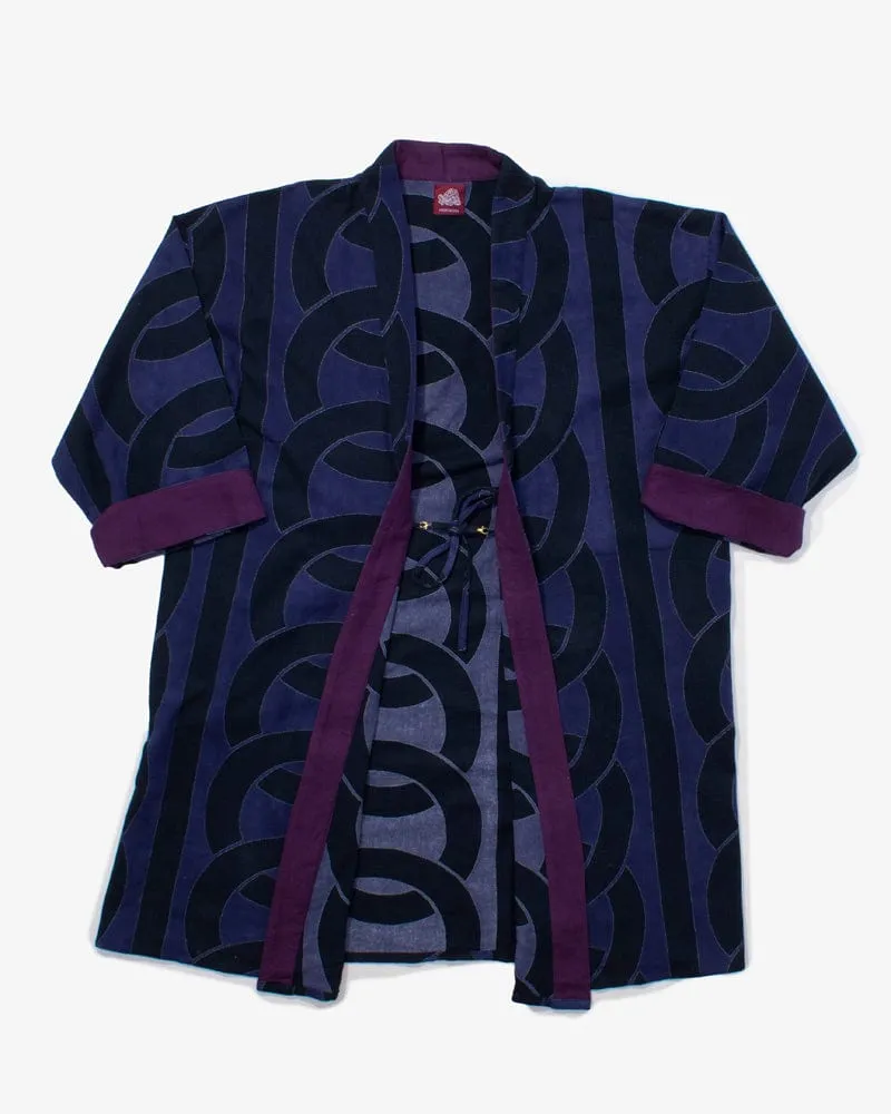 Wa-Modern Haori Robe, Indigo, Watsunagi