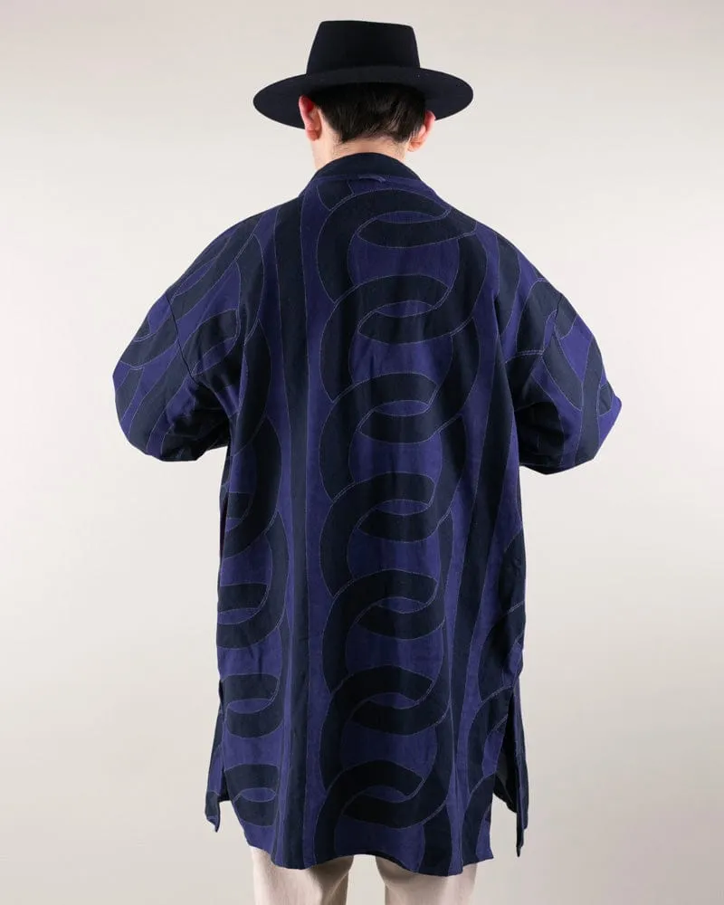 Wa-Modern Haori Robe, Indigo, Watsunagi