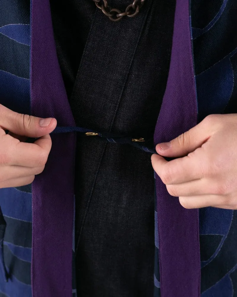Wa-Modern Haori Robe, Indigo, Watsunagi