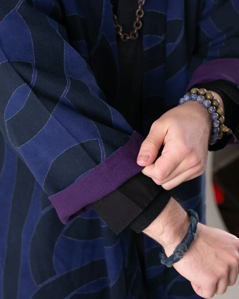 Wa-Modern Haori Robe, Indigo, Watsunagi