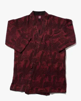Wa-Modern Haori Robe, Jacquard Weave, Wana, Maroon
