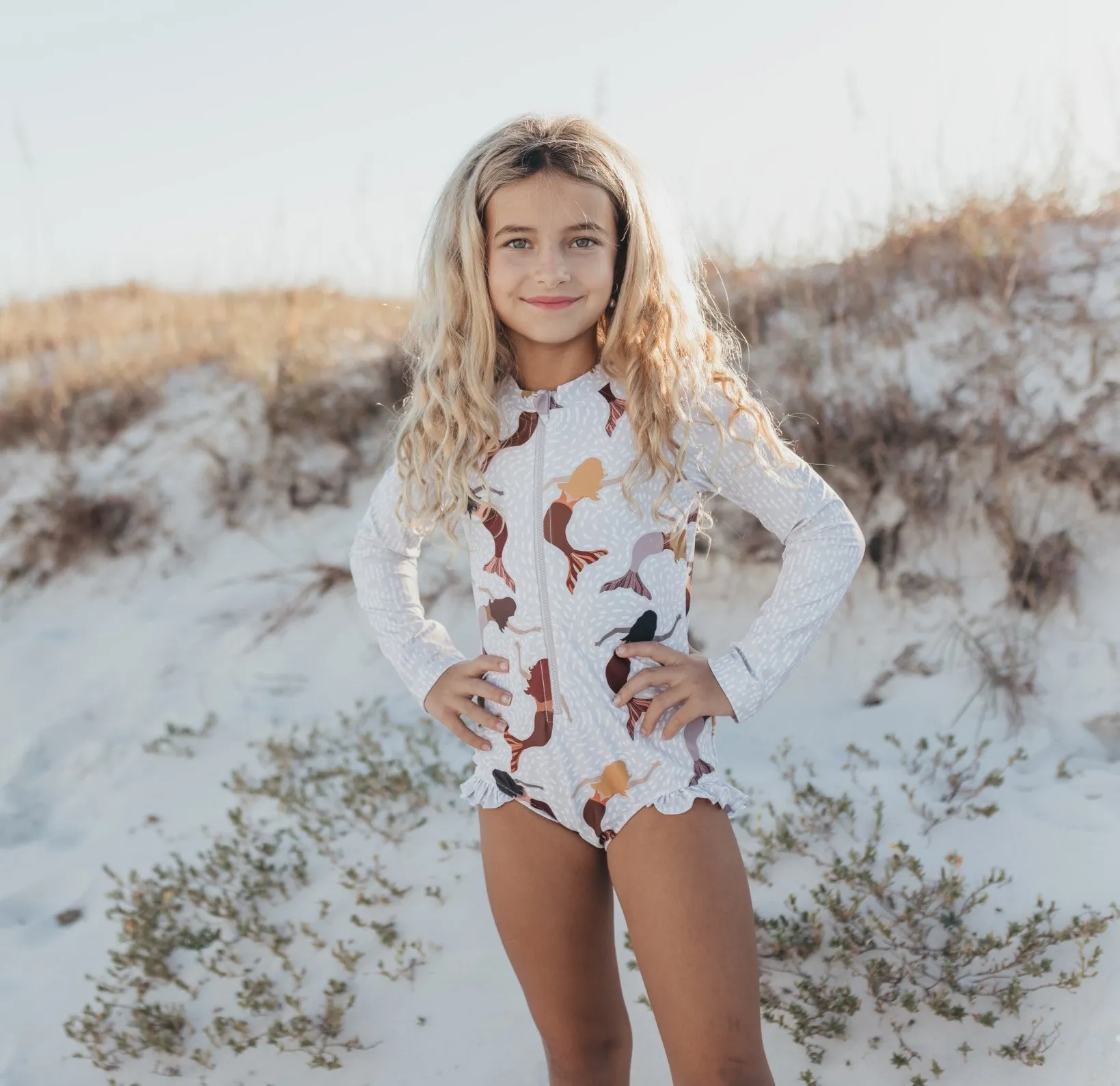 White Mermaid Zip Swimsuit