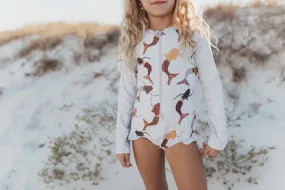 White Mermaid Zip Swimsuit