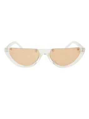 Whitebrown Half-Frame Sunglasses