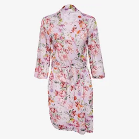 Women's Bamboo Maternity Robe with Pockets, Pari (Floral)